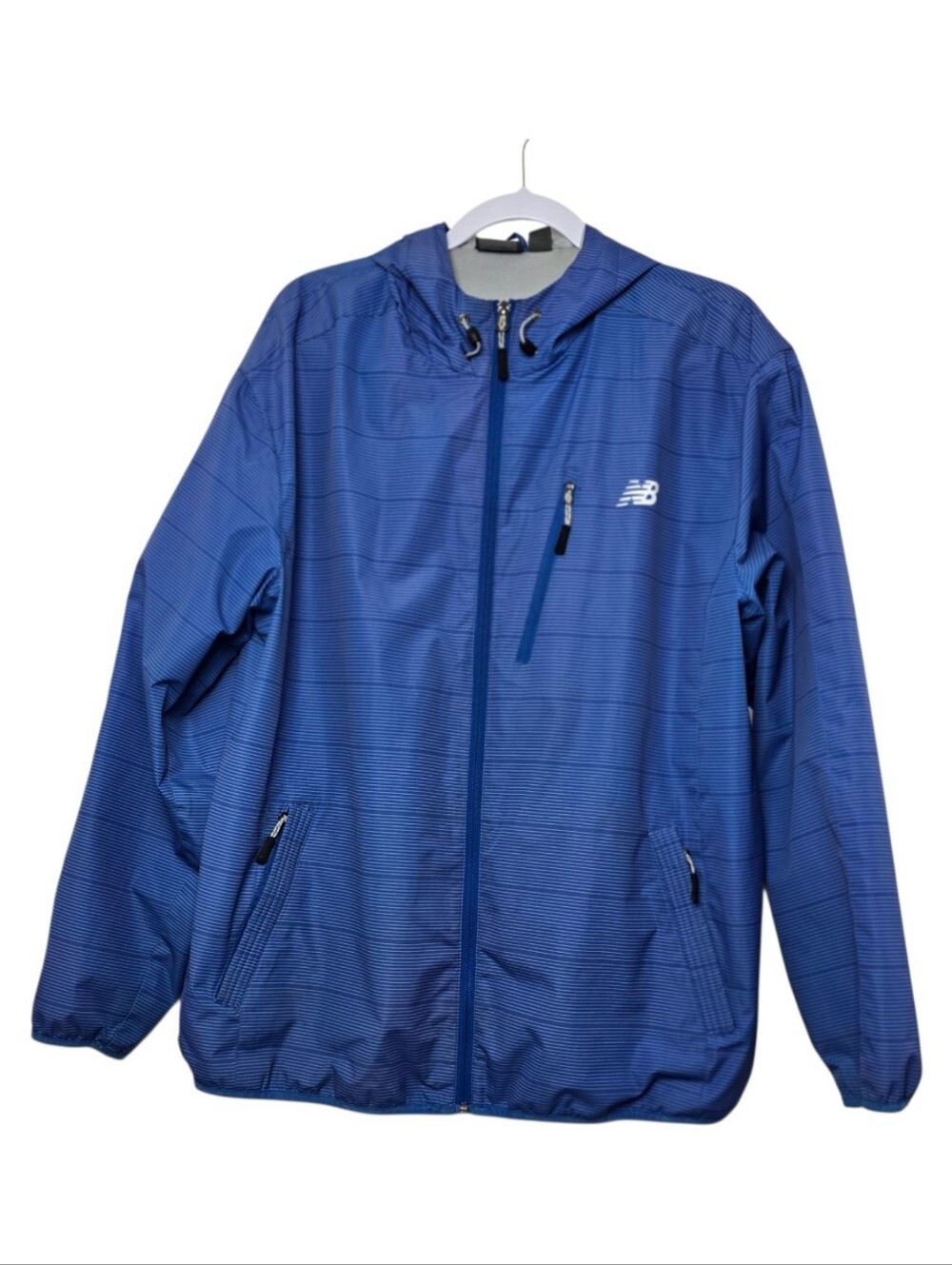 New Balance Men's  Lightweight Hooded Windbreaker Jacket Insulated Full Zip Sz L